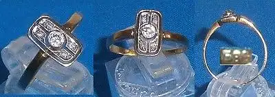 sehr alter Diamant-Ring ca. 0,14 ct. 585 Gold  (d2326)