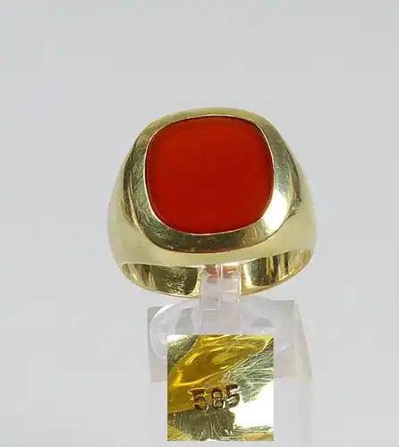 Herren-Ring aus 585er Gold mit Achat, Gr. 69/Ø 21,9 mm  (da5008)