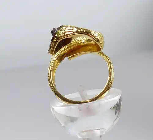 Schlangen-Ring aus 750er Gold mit Diamanten, Gr. 53/Ø 16,8 mm  (da5192)