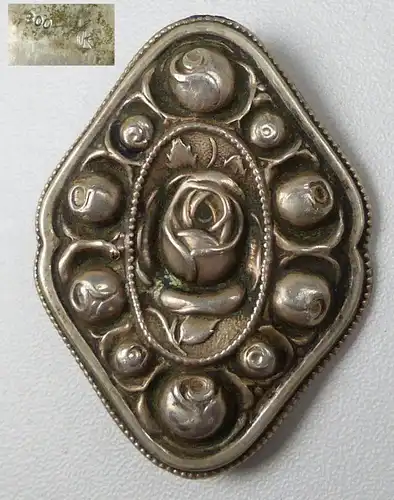 Brosche aus 800er Silber mit Rosen (da5012)