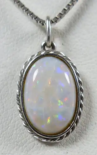 Weißgoldkette aus 585 Gold  mit Opal-Anhänger aus 585 Gold  (da5341)