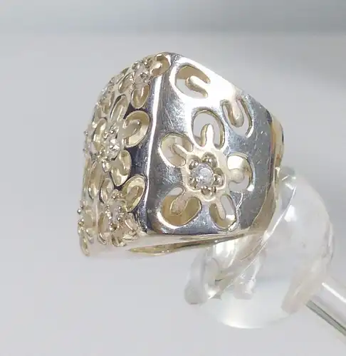 Ring aus 925er Silber mit Bergkristallen, Gr. 59/Ø 18,8 mm  (da5238)