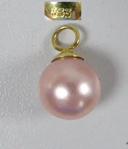 Wunderschöner Anhänger aus 333 Gold mit rosa Perle (da5359)