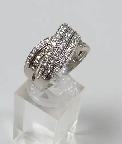 Ring aus 925er Silber mit weißen Steinen, Gr. 60/Ø 19,1 mm  (da5332)