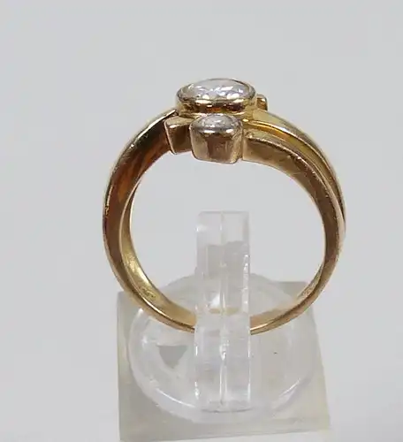 Ring aus 925er Silber vergoldet mit Bergkristallen, Gr. 57/Ø 18 mm  (da5301)