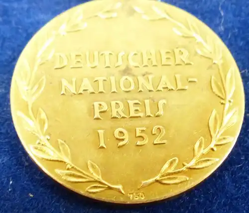 DDR Deutscher Nationalpreis 1952 aus 750 Gold >> sehr selten 