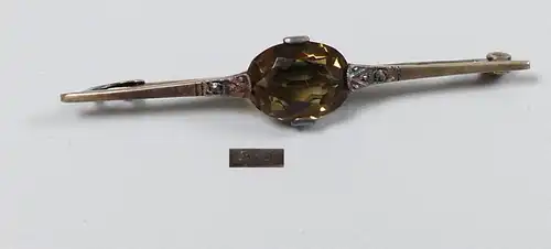 Tolle alte Brosche aus 925 Silber mit Rauchquarz und Markasiten in OVP  (da5405)