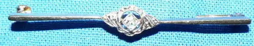 hübsche kleine Diamant-Brosche 585 Gold 0,05 ct.   (c1134)