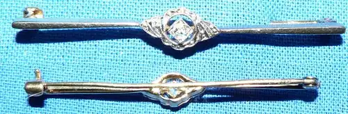 hübsche kleine Diamant-Brosche 585 Gold 0,05 ct.   (c1134)
