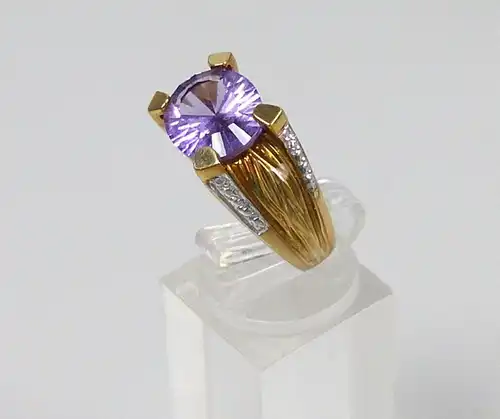 Ring 375 Gold mit Amethyst, Gr. 57  (c7554)