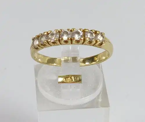 Russischer Ring aus 583 Gold mit Zirkonia, Gr. 60/Ø 19,1 mm  (da5503)