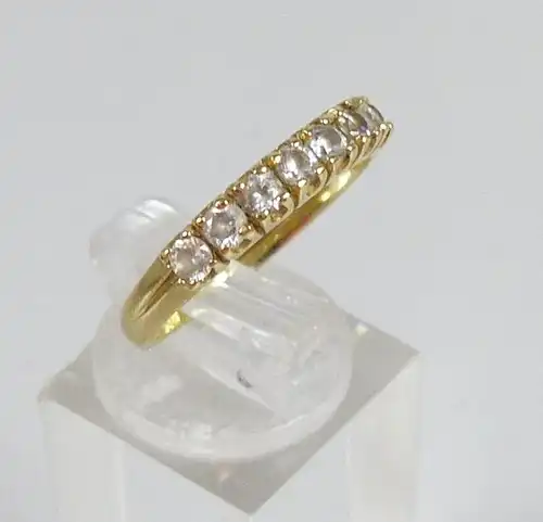 Russischer Ring aus 583 Gold mit Zirkonia, Gr. 60/Ø 19,1 mm  (da5503)