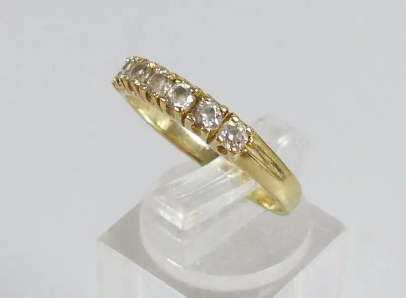 Russischer Ring aus 583 Gold mit Zirkonia, Gr. 60/Ø 19,1 mm  (da5503) 2