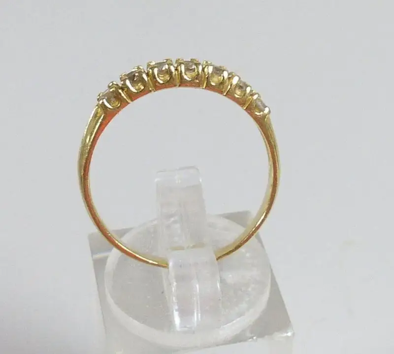 Russischer Ring aus 583 Gold mit Zirkonia, Gr. 60/Ø 19,1 mm  (da5503) 3