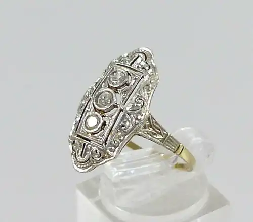 schöner alter Diamant Ring aus 585 Gelbgold, Gr. 56/Ø 17,8 mm  (da5623)