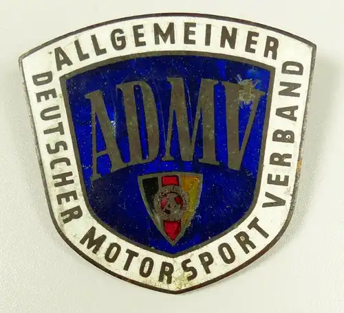 Plakette ADMV emailliert zum Anschrauben und DDR Emblem in Fahne (da5663)