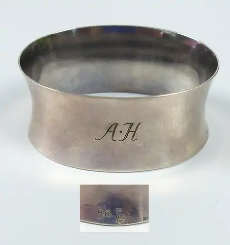 Serviettenring 835 Silber mit Monogramm A. H.  (da5659)