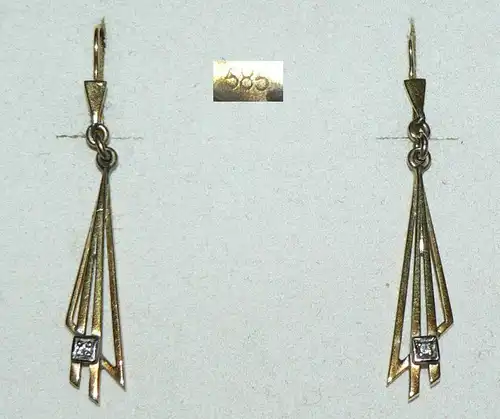 Ohrringe aus 585er Gelbgold mit Zirkonia, 3,45 Gramm (da2819)