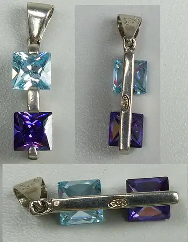 Anhänger aus 925er Silber mit Aquamarin und Amethyst (da4648)