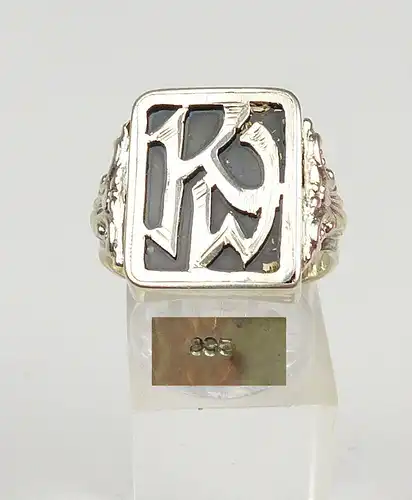 Ring aus 835 Silber mit Monogramm KW, Gr. 63/Ø 20,1 mm  (da4293)