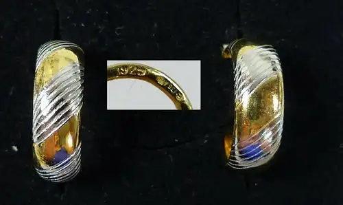original alte Ohrringe/Creolen aus 925 Silber vergoldet  (da5681)