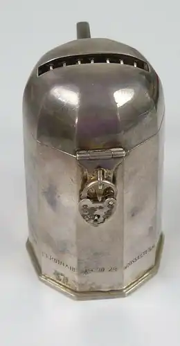 original alte Spardose aus massivem 900 Silber von C. Weishaupt (da5720)