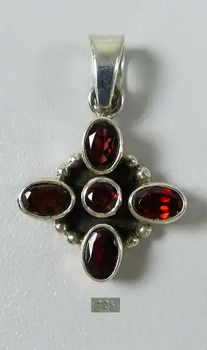 Anhänger 925 Silber Kreuz Mit Granate   (da5702)