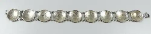 Armband aus 1/2 Mark Münzen Deutsches Reich 9 Stück von 1915 bis 1918  (da5700)