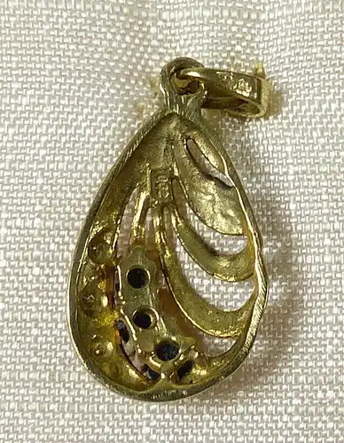 Wunderschöner Anhänger aus 333 Gold mit Diamant 0,02 ct. und Saphiren  (da5746)