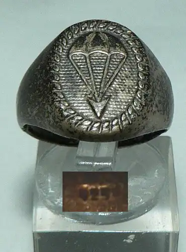 Bundeswehr 1. Luftlandedivision 1960 Silber-Ring >>sehr selten