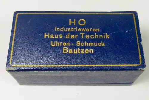 alte Schmuckschachtel/Schmucketui mit DDR Werbung HO Bautzen (da5832)