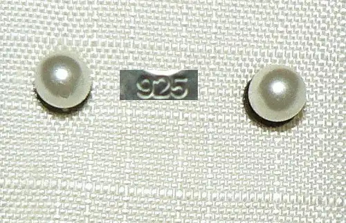 Ohrringe/Stecker aus 925er Silber mit Mittelmeer-Perle   (da4330)