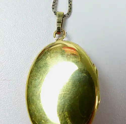 Kette aus 925 Silber vergoldet mit Anhänger Medaillon aus 935 Silber (da5895)