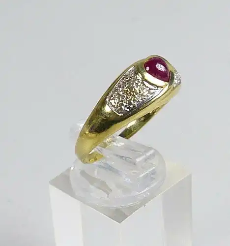 Herz-Ring aus 585er Gold mit roter Jade, Gr. 63/Ø 20 mm  (da5141)