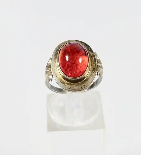 Ring aus 835 Silber mit Bernstein/Amber, Gr. 52,5/Ø 16,6 mm  (da5984)