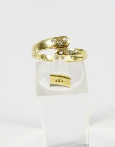 Ring aus 585 Gold mit Diamanten 0,05 ct., Gr. 55/Ø 17,5 mm  (da5981)