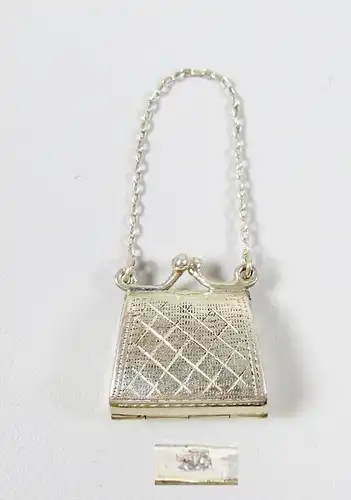 Pillendose Handtasche aus 925 Silber  (da6007)