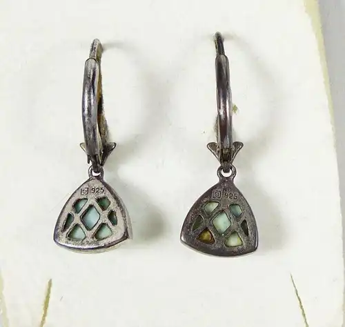 Original alte Ohrringe/Hänger aus 925 Silber mit Türkis  (da6005)