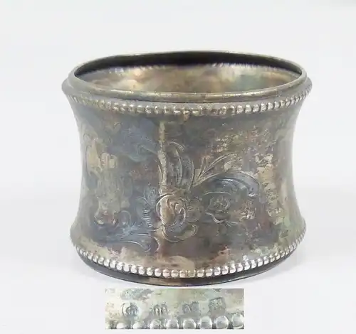 Alter Serviettenring aus 800er Silber mit Ziermonogramm  (da5996)