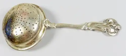Teesieb aus 800 Silber Gründerzeit mit Ziermonogramm  (da5992)