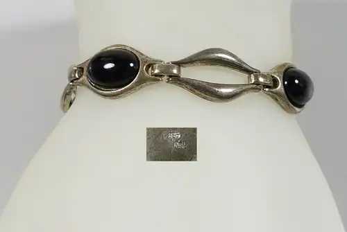 Altes Armband aus 835er Silber mit Onyx und signiert K&L         (da5230)