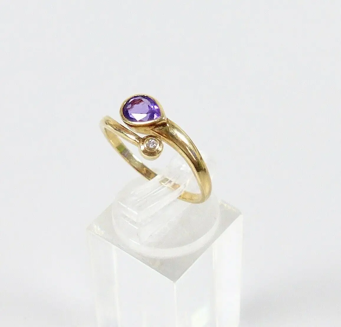 Ring aus 333 Gold mit Amethyst und Diamant 0,02 ct., Gr. 56/Ø 17,8 mm  (da6158) 2