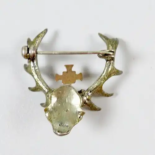 Hubertus Hirsch aus 800 Silber Trachtenschmuck Hutnadel (da6300)
