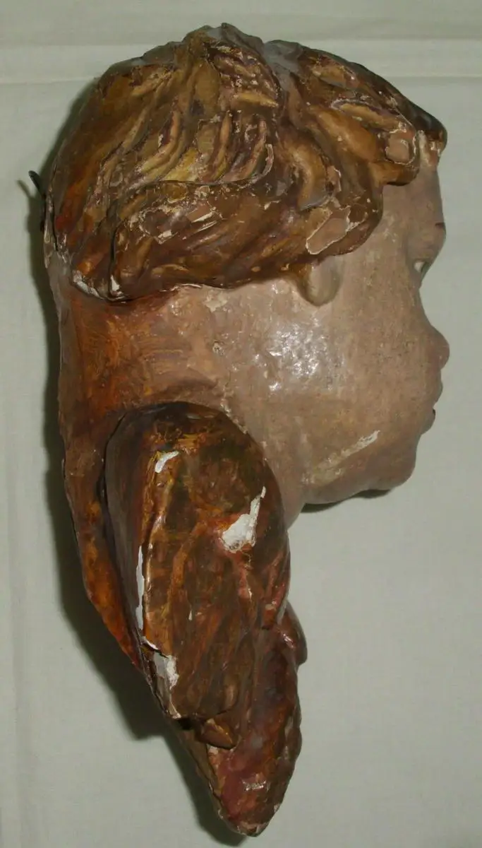 Barocker Puttenkopf aus Holz geschnitzt    (da4176) 1