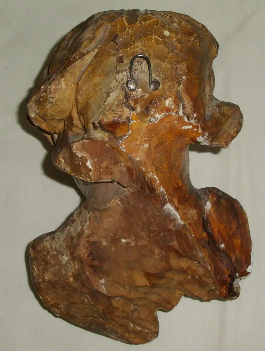 Barocker Puttenkopf aus Holz geschnitzt    (da4176) 3