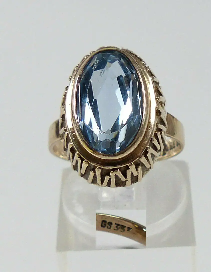 Ring aus 333 Gold mit Aquamarin, Gr. 53/Ø 16,8 mm  (da5707) 0