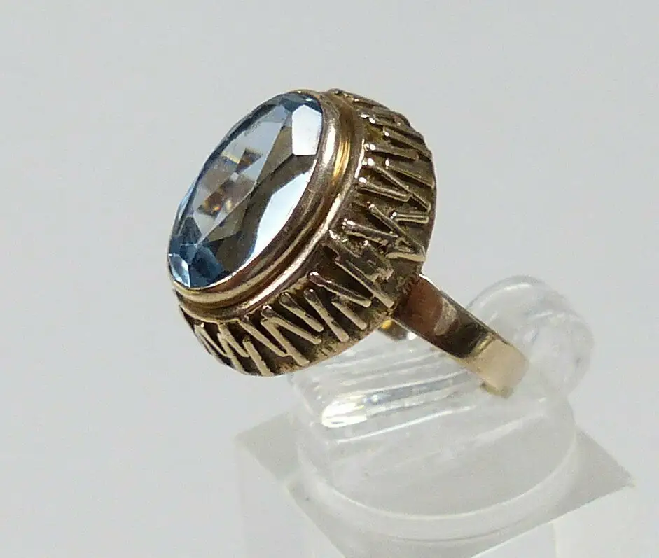 Ring aus 333 Gold mit Aquamarin, Gr. 53/Ø 16,8 mm  (da5707) 2