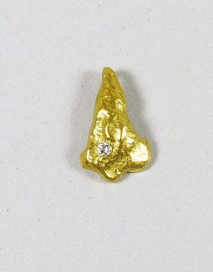 Anhänger als Nugget aus 999 Gold mit Diamant  (da6789) 0