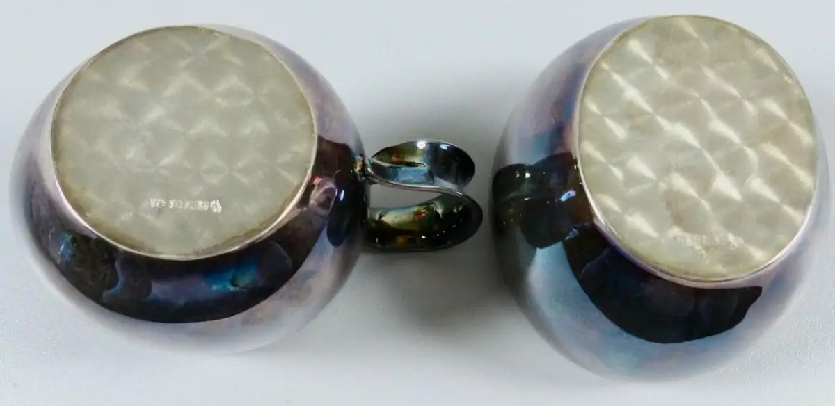 Milchkännchen und Zuckerdose aus 925 Silber, moderne Form   (da6890) 3