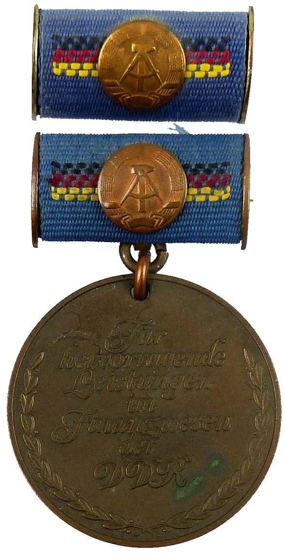 DDR Medaille Orden in Bronze Für hervorragende Leistungen im Finanzwesen 
